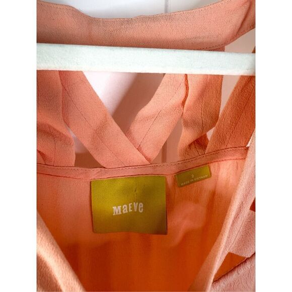 Anthropologie Maeve Tri Cut Peach Blouse Size 2 - Picture 3 of 8